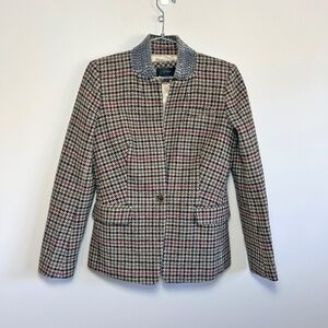 J. Crew Regent blazer in Houndstooth Wool with Embellished Jewel Collar
